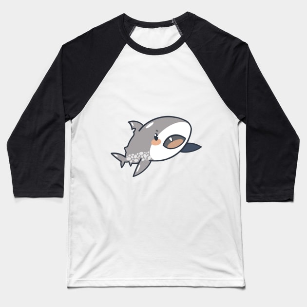 Kawaii baby shark growing his tooth Baseball T-Shirt by Alegra Stoic